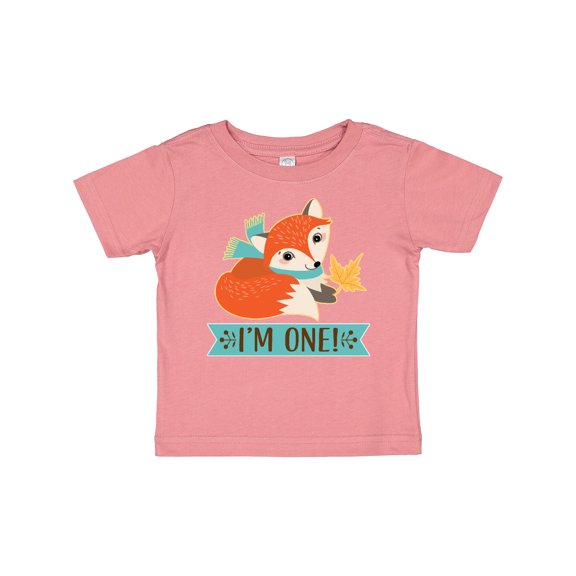 Inktastic 1st Birthday Woodland Fox 1 Year Old Boys or Girls Baby T-Shirt