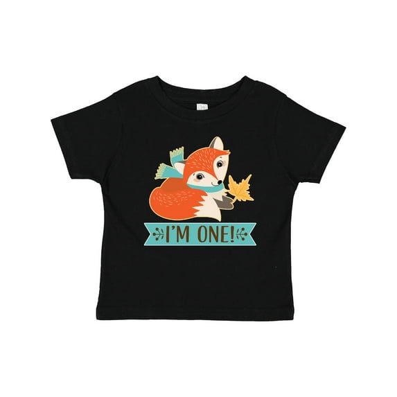 Inktastic 1st Birthday Woodland Fox 1 Year Old Boys or Girls Baby T-Shirt