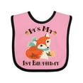 thumbnail image 1 of Inktastic 1st Birthday Woodland Fox Boys or Girls Baby Bib, 1 of 4
