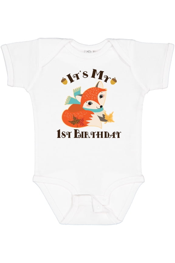 1st Birthday Woodland Fox Boys or Girls Baby Bodysuit