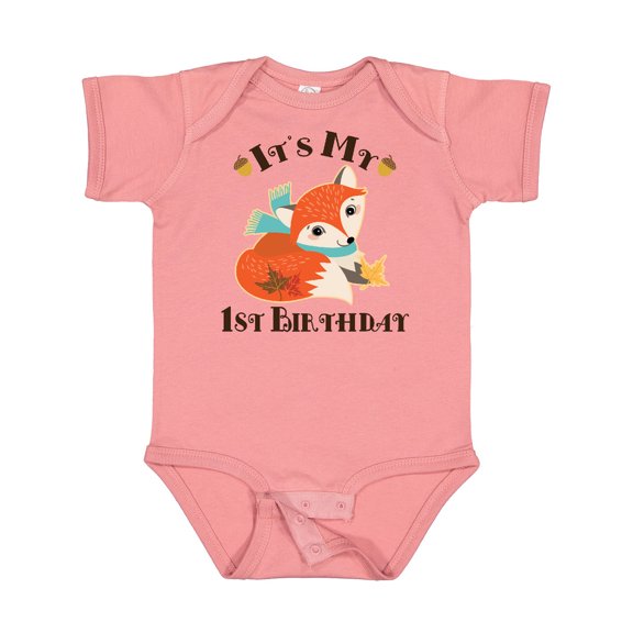 Inktastic 1st Birthday Woodland Fox Boys or Girls Baby Bodysuit