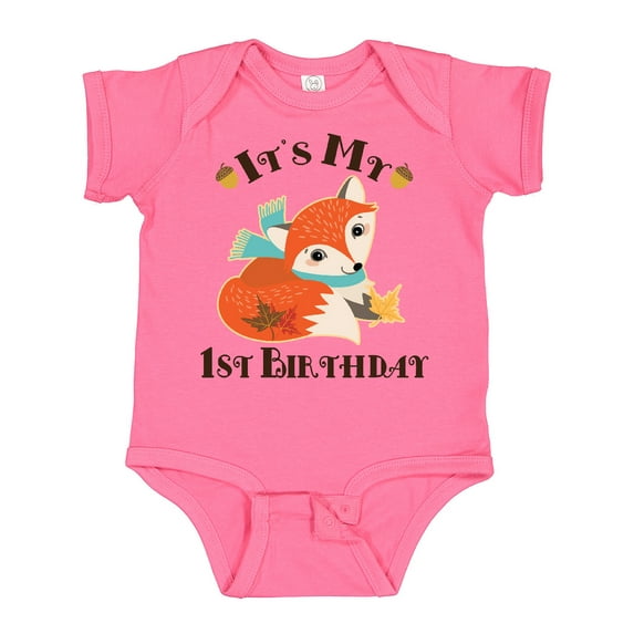 Inktastic 1st Birthday Woodland Fox Boys or Girls Baby Bodysuit