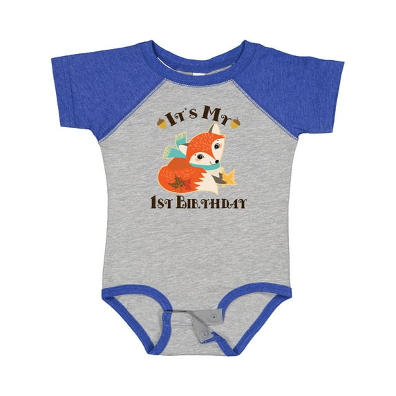 Inktastic 1st Birthday Woodland Fox Boys or Girls Baby Bodysuit