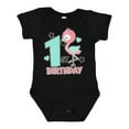 thumbnail image 1 of Inktastic 1st Birthday with Flamingo Stars and Hearts Girls Baby Bodysuit, 1 of 5
