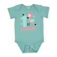 thumbnail image 1 of Inktastic 1st Birthday with Flamingo Stars and Hearts Girls Baby Bodysuit, 1 of 5