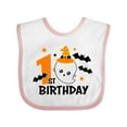 thumbnail image 1 of Inktastic 1st Birthday with Ghost and Bats Halloween Boys or Girls Baby Bib, 1 of 4
