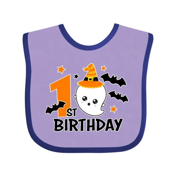 Inktastic 1st Birthday with Ghost and Bats Halloween Boys or Girls Baby Bib