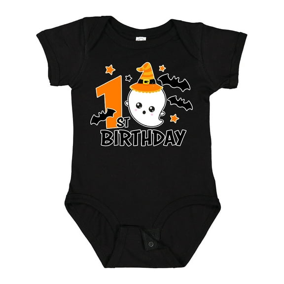 Inktastic 1st Birthday with Ghost and Bats Halloween Boys or Girls Baby Bodysuit