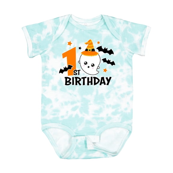Inktastic 1st Birthday with Ghost and Bats Halloween Boys or Girls Baby Bodysuit