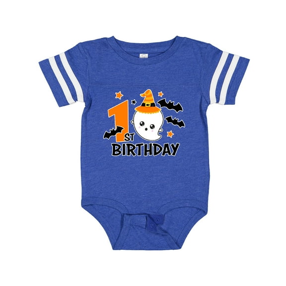 Inktastic 1st Birthday with Ghost and Bats Halloween Boys or Girls Baby Bodysuit