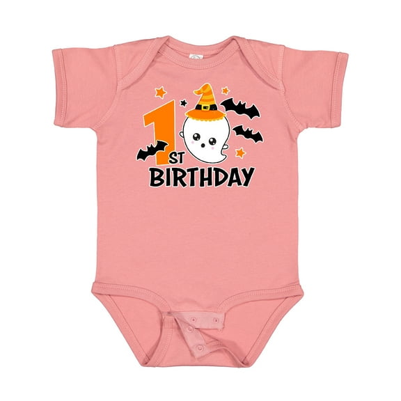 Inktastic 1st Birthday with Ghost and Bats Halloween Boys or Girls Baby Bodysuit