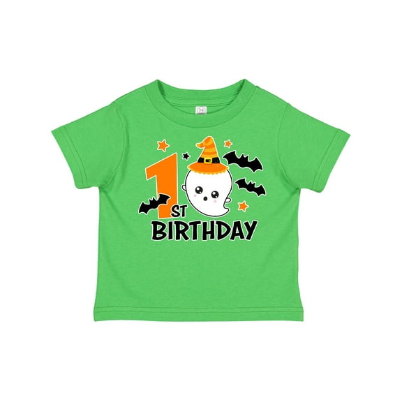 Inktastic 1st Birthday with Ghost and Bats Halloween Boys or Girls Toddler T-Shirt