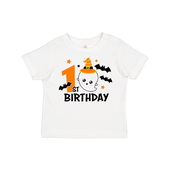 Inktastic 1st Birthday with Ghost and Bats Halloween Boys or Girls Toddler T-Shirt