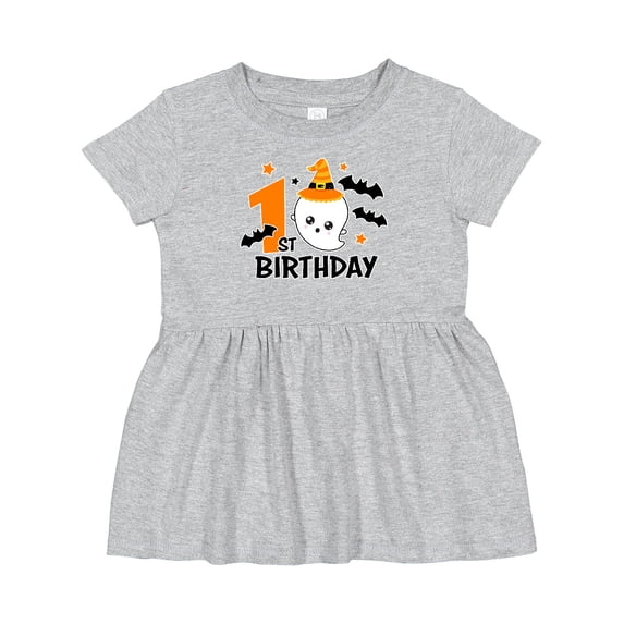 Inktastic 1st Birthday with Ghost and Bats Halloween Girls Baby Dress