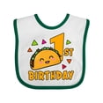 thumbnail image 1 of Inktastic 1st Birthday with Taco and Confetti Boys or Girls Baby Bib, 1 of 4