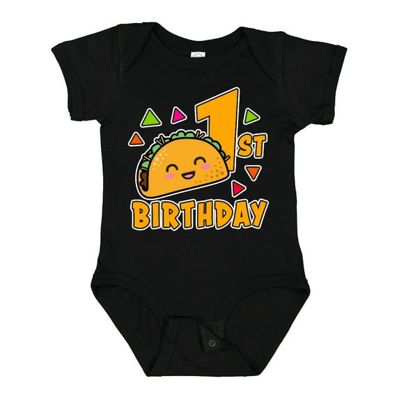 Inktastic 1st Birthday with Taco and Confetti Boys or Girls Baby Bodysuit