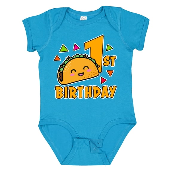 Inktastic 1st Birthday with Taco and Confetti Boys or Girls Baby Bodysuit