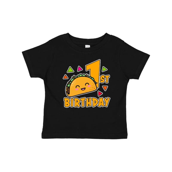 Inktastic 1st Birthday with Taco and Confetti Boys or Girls Baby T-Shirt