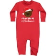thumbnail image 1 of Inktastic 1st Christmas Holiday Bear Baby Fleece Romper, 1 of 4