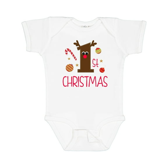 Inktastic 1st Christmas Reindeer Boys or Girls Baby Bodysuit