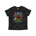 thumbnail image 1 of Inktastic 1st Day of Kindergarten Crayons and Apple Back to School Boys or Girls Toddler T-Shirt, 1 of 5