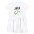thumbnail image 1 of Inktastic 1st Day of Preschool Crayons and Apple Back to School Girls Toddler Dress, 1 of 5