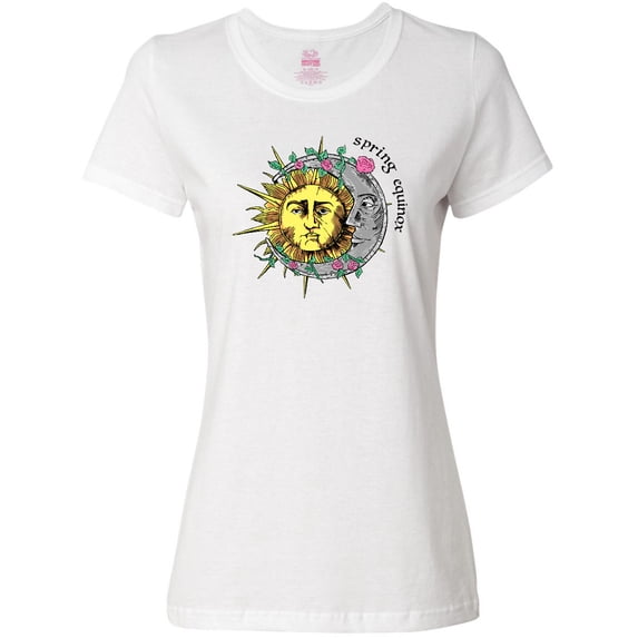 Inktastic 1st Day of Spring Sun and Moon Spring Equinox Women's T-Shirt