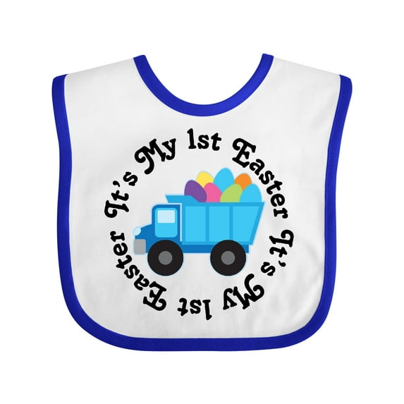 Inktastic 1st Easter Egg Truck Boys Baby Bib