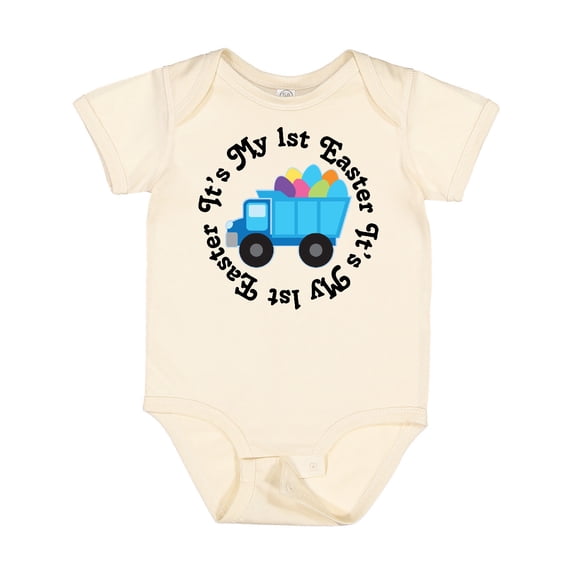 Inktastic 1st Easter Egg Truck Boys Baby Bodysuit