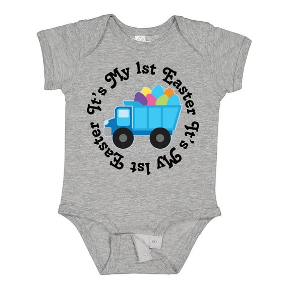 Inktastic 1st Easter Egg Truck Boys Baby Bodysuit