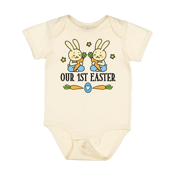 Inktastic 1st Easter Twin Boys Bunny Boys Baby Bodysuit