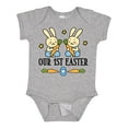 thumbnail image 1 of Inktastic 1st Easter Twin Boys Bunny Boys Baby Bodysuit, 1 of 5