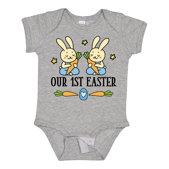 Inktastic 1st Easter Twin Boys Bunny Boys Baby Bodysuit