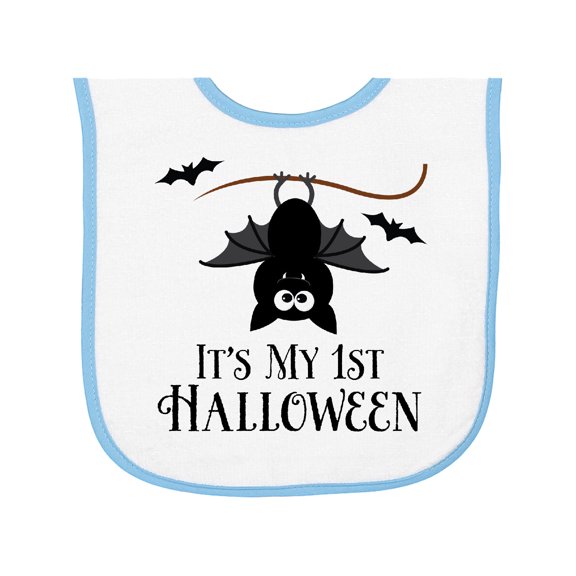 Inktastic 1st Halloween Bat Baby Terry Cloth Bib