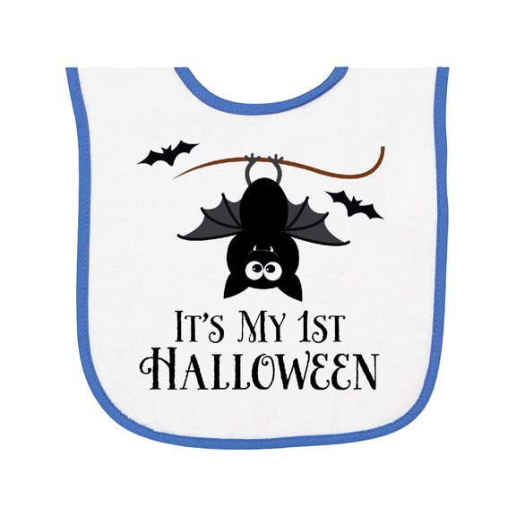 Inktastic 1st Halloween Bat Baby Terry Cloth Bib