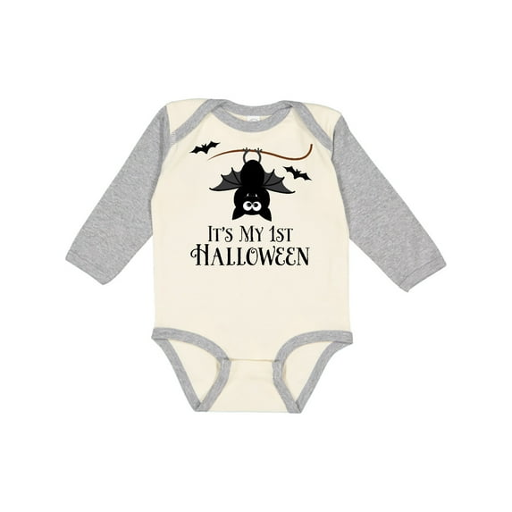 Inktastic 1st Halloween Bat Boys or Girls Long Sleeve Baby Bodysuit