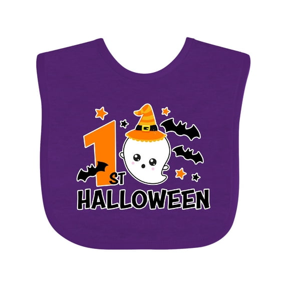 Inktastic 1st Halloween with Ghost and Bats Boys or Girls Baby Bib