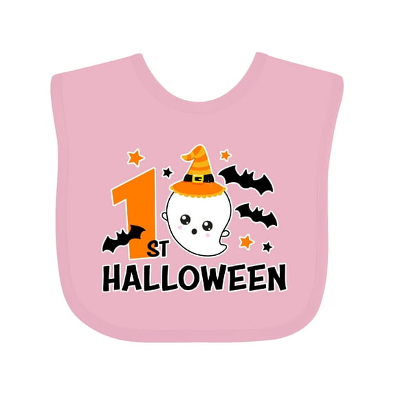 Inktastic 1st Halloween with Ghost and Bats Boys or Girls Baby Bib