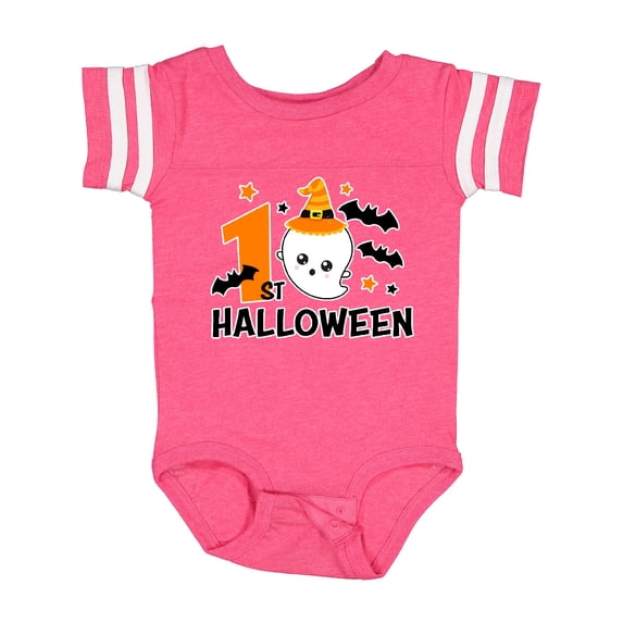 Inktastic 1st Halloween with Ghost and Bats Boys or Girls Baby Bodysuit