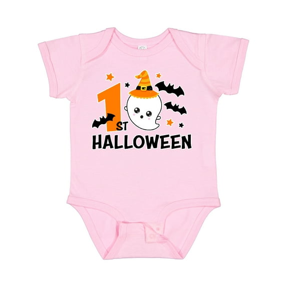 Inktastic 1st Halloween with Ghost and Bats Boys or Girls Baby Bodysuit