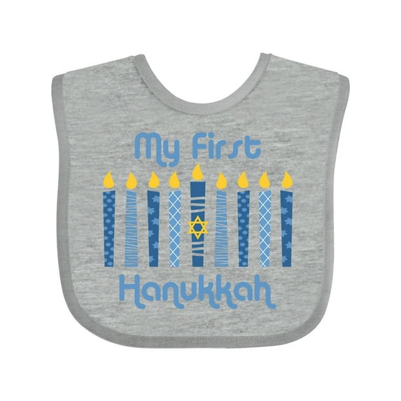 Inktastic 1st Hanukkah Candles Boys or Girls Baby Bib