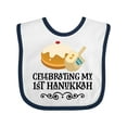 thumbnail image 1 of Inktastic 1st Hanukkah Childs Dreidel Boys or Girls Baby Bib, 1 of 4