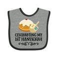 thumbnail image 1 of Inktastic 1st Hanukkah Childs Dreidel Boys or Girls Baby Bib, 1 of 4