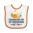 thumbnail image 1 of Inktastic 1st Hanukkah Childs Dreidel Boys or Girls Baby Bib, 1 of 4