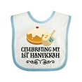 thumbnail image 1 of Inktastic 1st Hanukkah Childs Dreidel Boys or Girls Baby Bib, 1 of 4