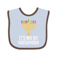 thumbnail image 1 of Inktastic 1st Hanukkah Menorah Childs Boys or Girls Baby Bib, 1 of 4