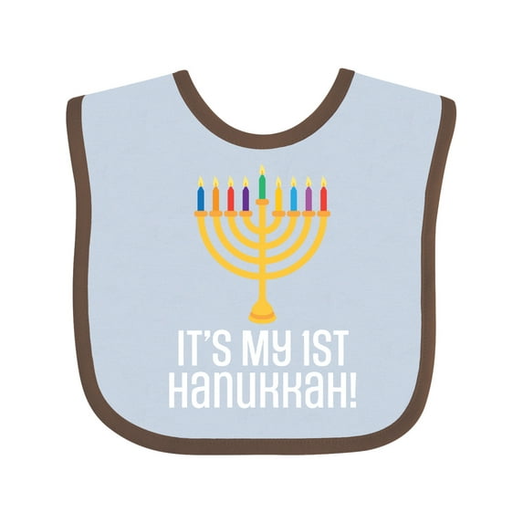 Inktastic 1st Hanukkah Menorah Childs Boys or Girls Baby Bib