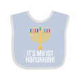 thumbnail image 1 of Inktastic 1st Hanukkah Menorah Childs Boys or Girls Baby Bib, 1 of 4