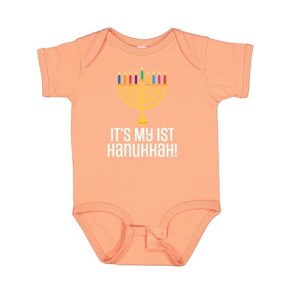 Inktastic 1st Hanukkah Menorah Childs Boys or Girls Baby Bodysuit