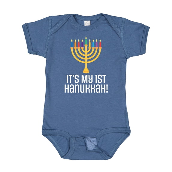 Inktastic 1st Hanukkah Menorah Childs Boys or Girls Baby Bodysuit